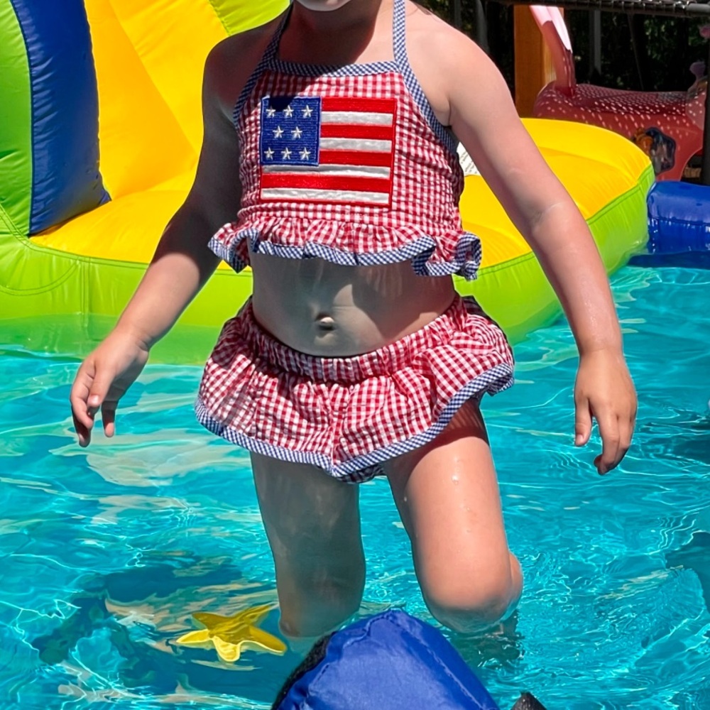 Patriotic Red and Blue Kids Swim Set